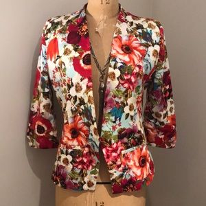 Orb flowered cotton blazer
